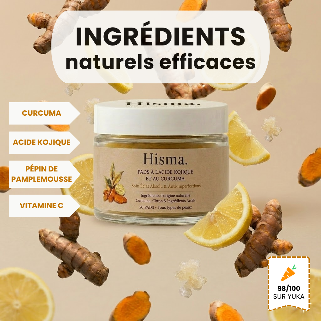 Hisma - 50 Pads Anti-Imperfections au Curcuma